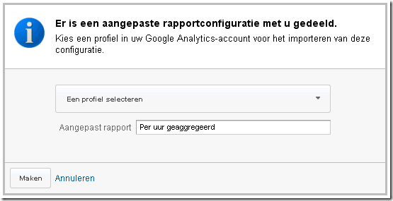 Google Analytics extern aangepast rapport inlezen