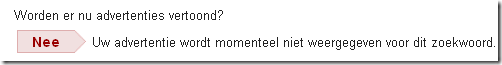 Adwords advertentie wordt niet getoond