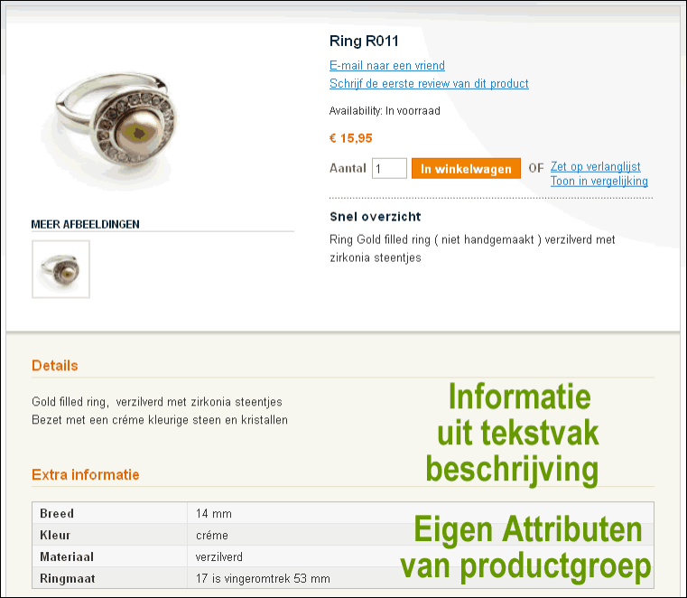 Magento product met attributen