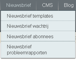 magento nieuwsbrief menu